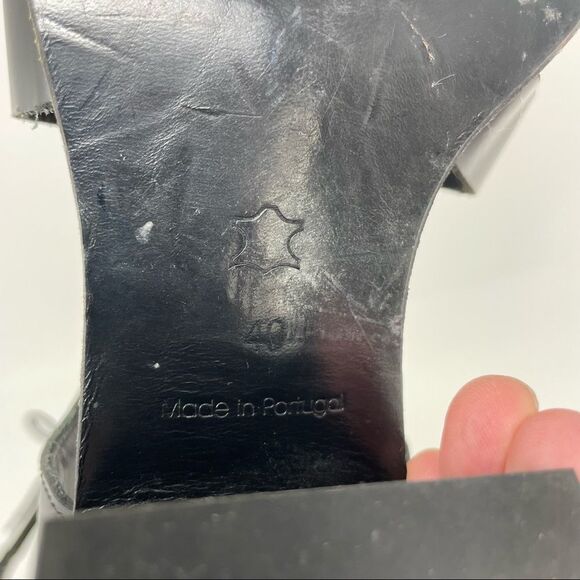 Cos Black Leather Chunky Heel Lace Up Sandals Size 40 - Picture 11 of 11